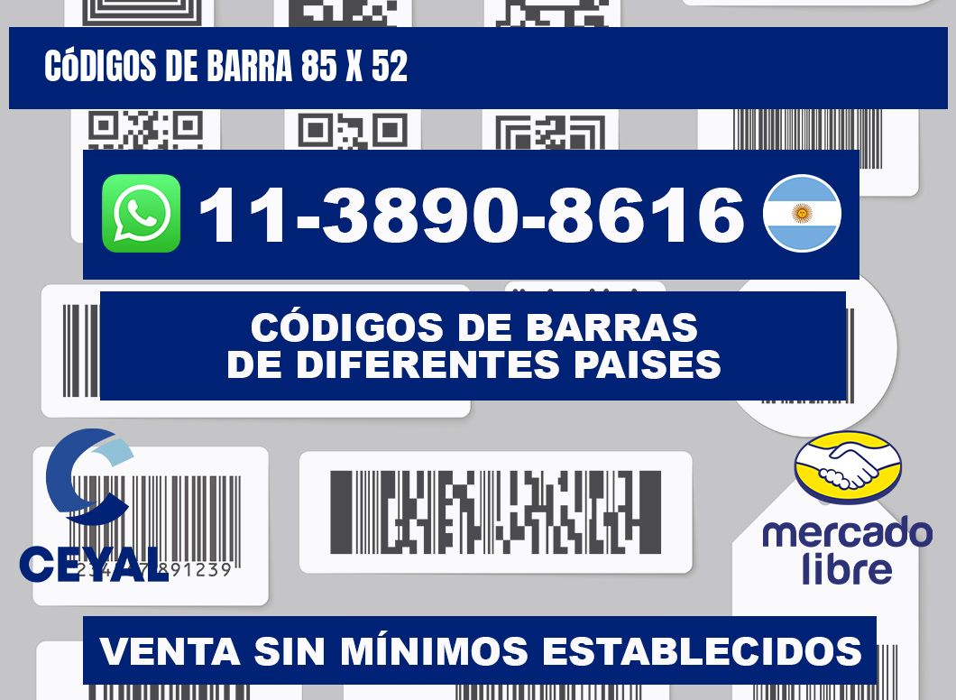 códigos de barra 85 x 52