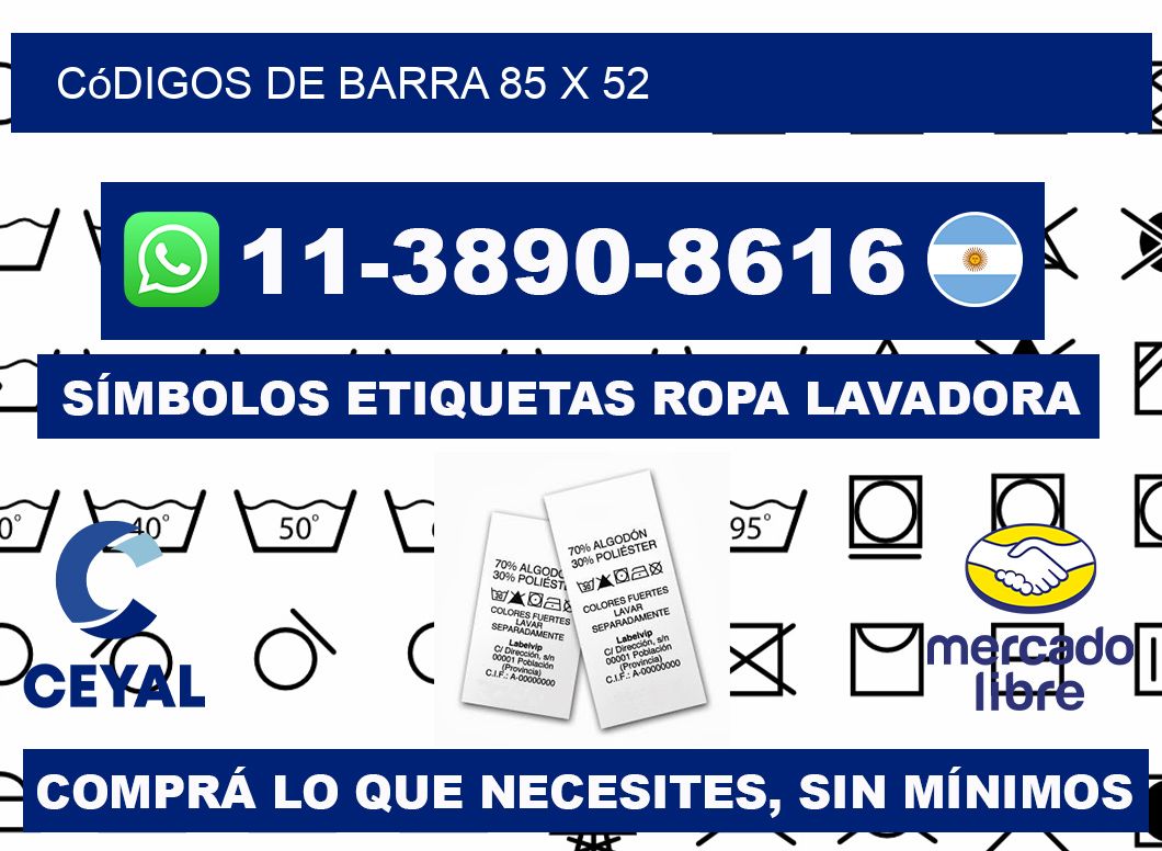 códigos de barra 85 x 52