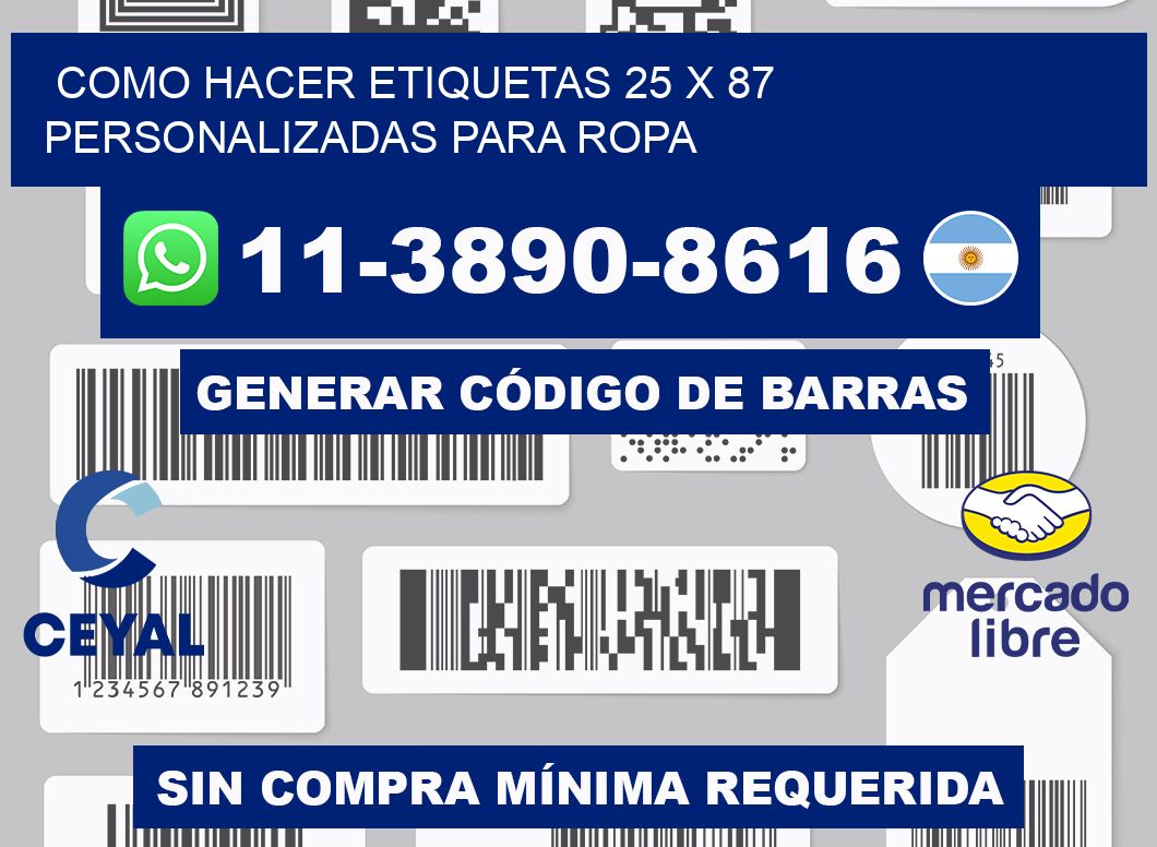 como hacer etiquetas 25 x 87 personalizadas para ropa