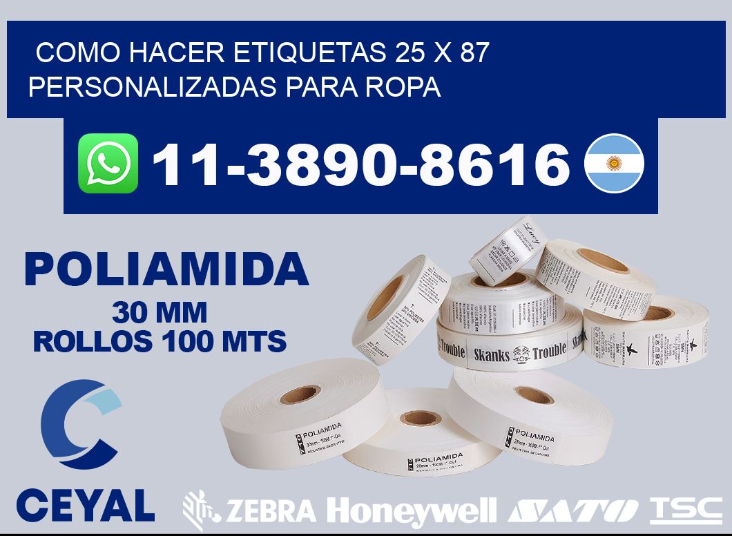 como hacer etiquetas 25 x 87 personalizadas para ropa