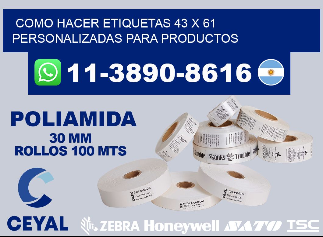 como hacer etiquetas 43 x 61 personalizadas para productos