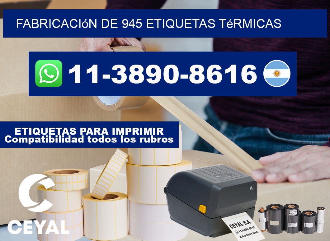 fabricación de 945 etiquetas térmicas