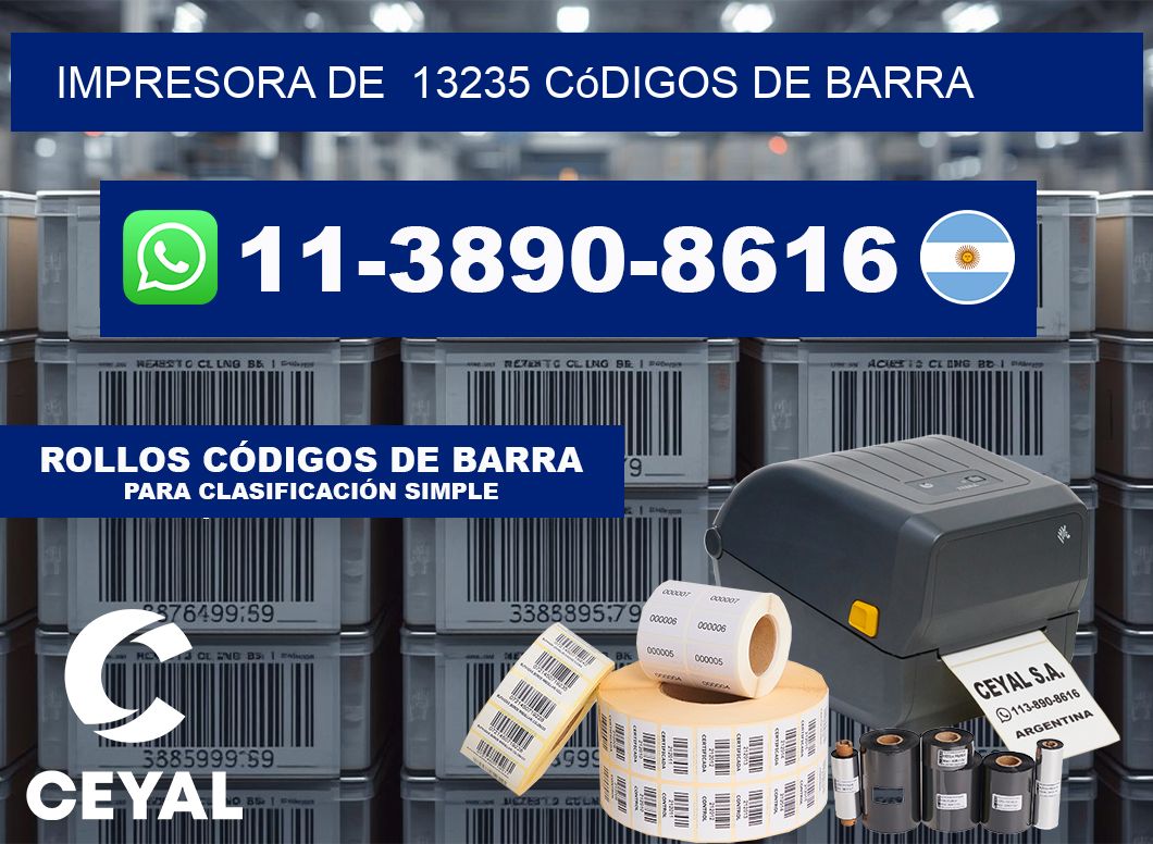 impresora de  13235 códigos de barra