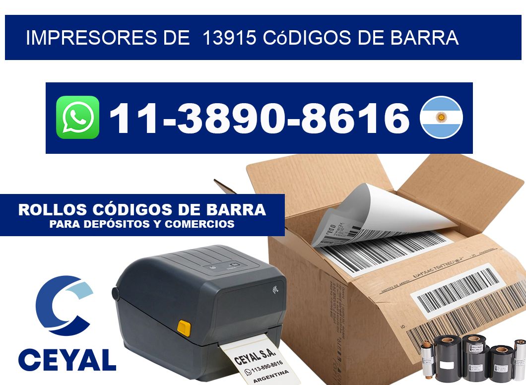 impresores de  13915 códigos de barra