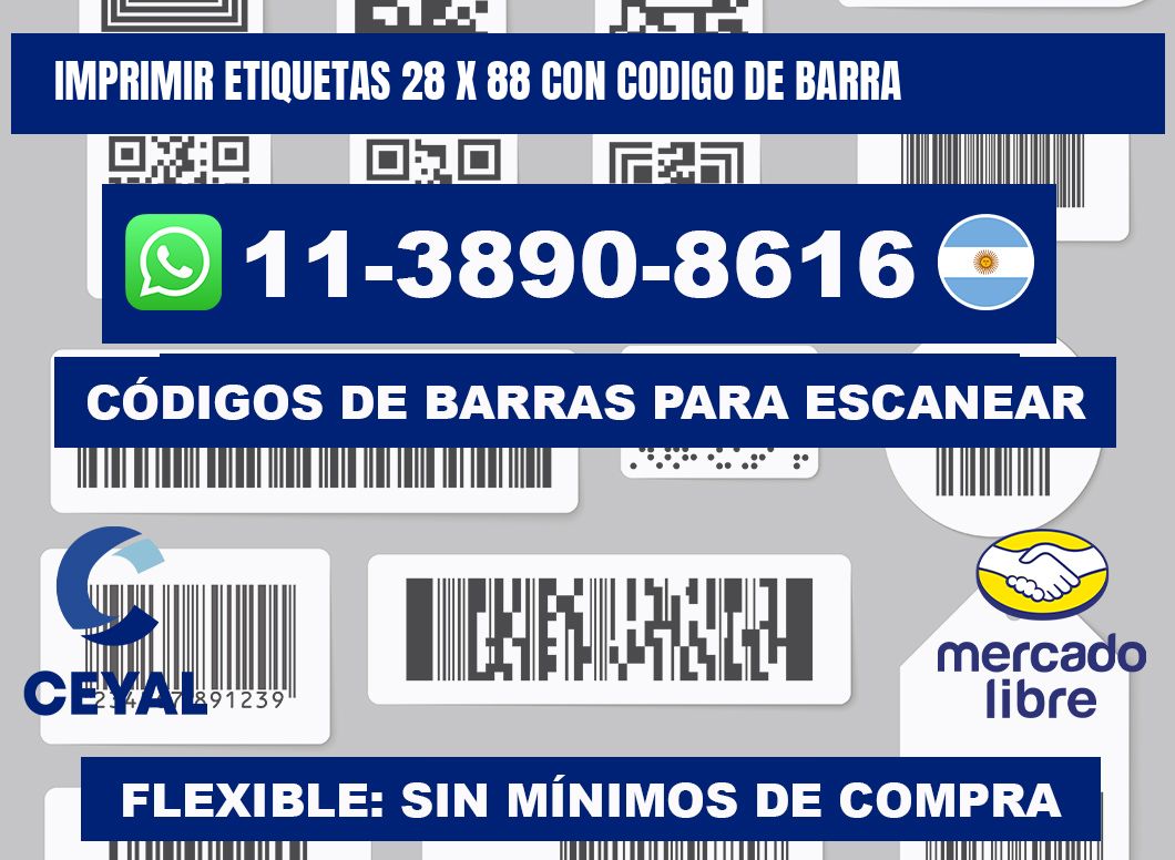 imprimir etiquetas 28 x 88 con codigo de barra