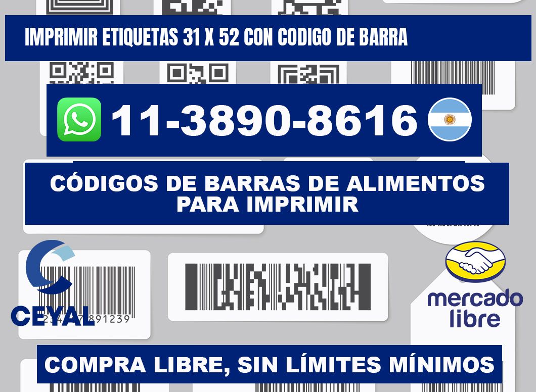 imprimir etiquetas 31 x 52 con codigo de barra