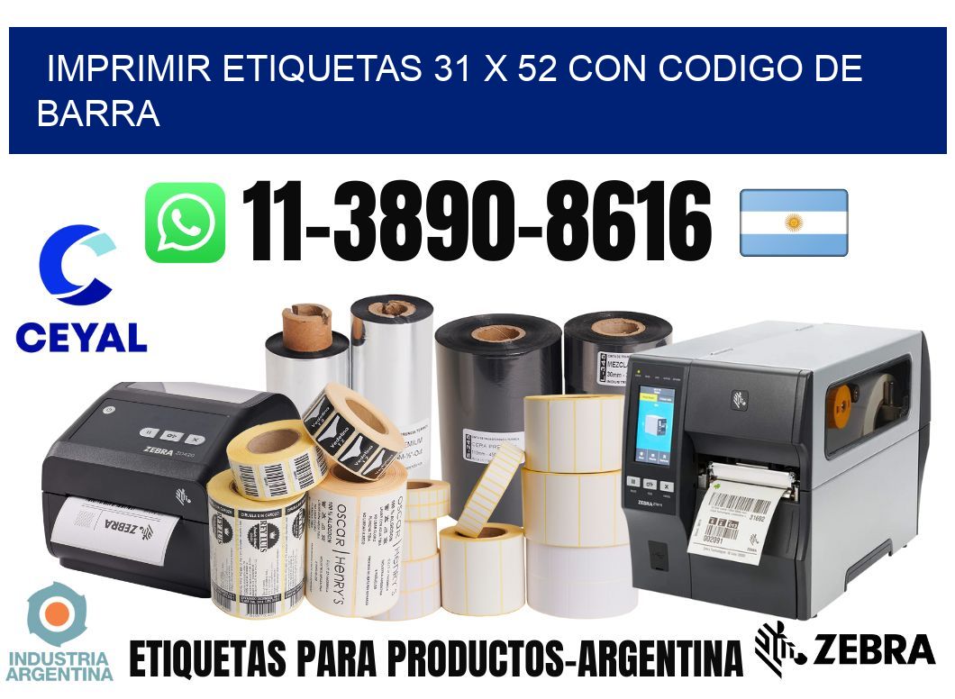 imprimir etiquetas 31 x 52 con codigo de barra