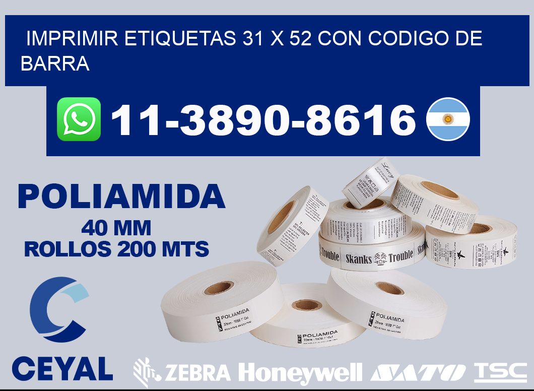 imprimir etiquetas 31 x 52 con codigo de barra