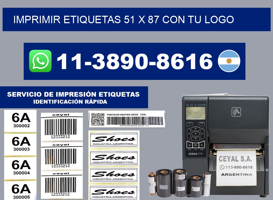 imprimir etiquetas 51 x 87 con tu logo