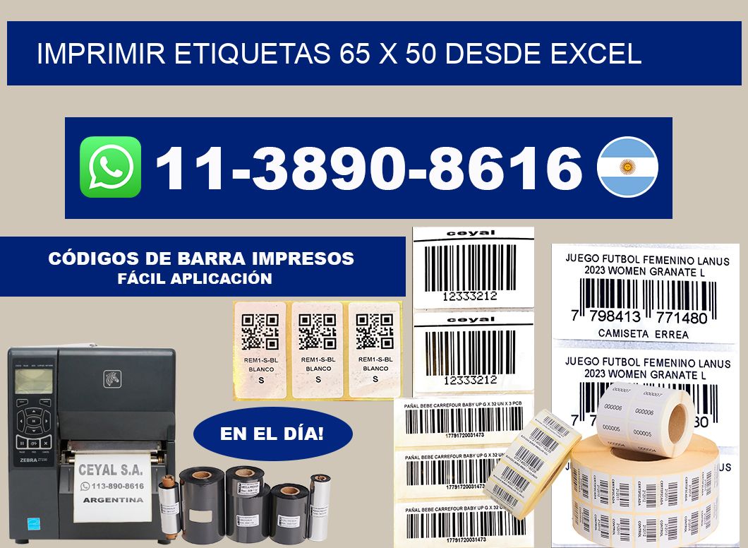 imprimir etiquetas 65 x 50 desde excel