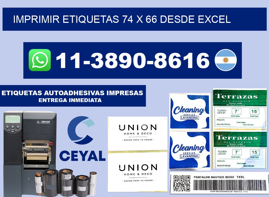 imprimir etiquetas 74 x 66 desde excel