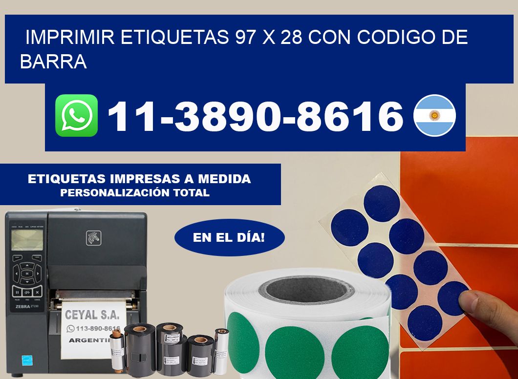 imprimir etiquetas 97 x 28 con codigo de barra