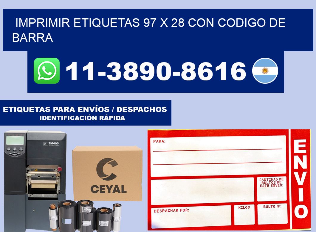 imprimir etiquetas 97 x 28 con codigo de barra