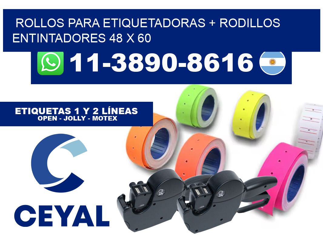 rollos para etiquetadoras + rodillos entintadores 48 x 60