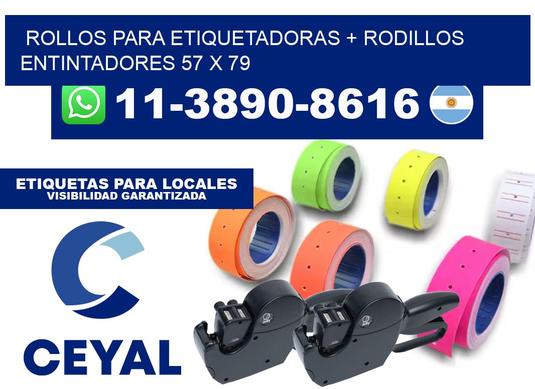 rollos para etiquetadoras + rodillos entintadores 57 x 79