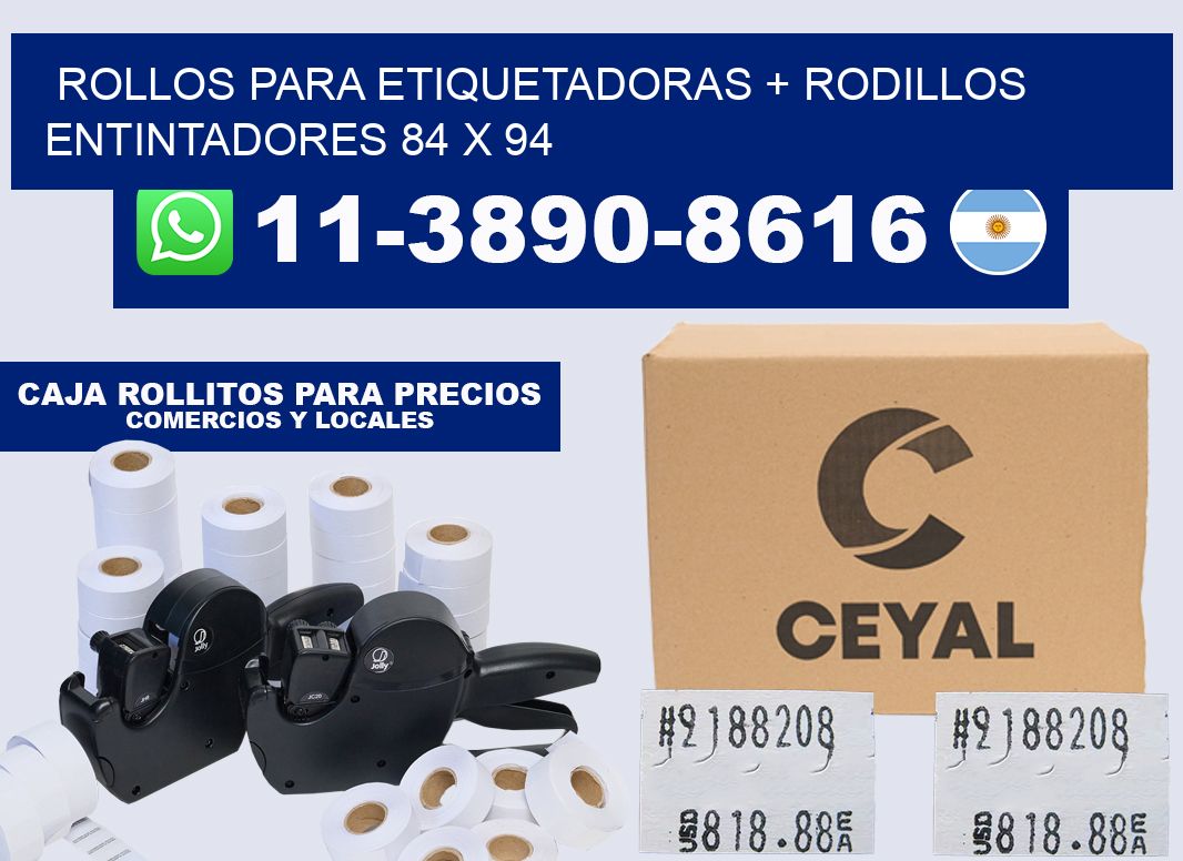 rollos para etiquetadoras + rodillos entintadores 84 x 94