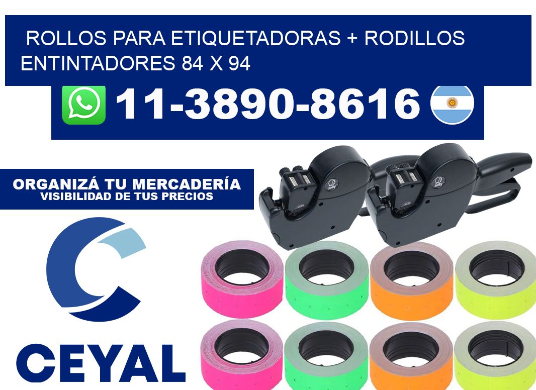 rollos para etiquetadoras + rodillos entintadores 84 x 94