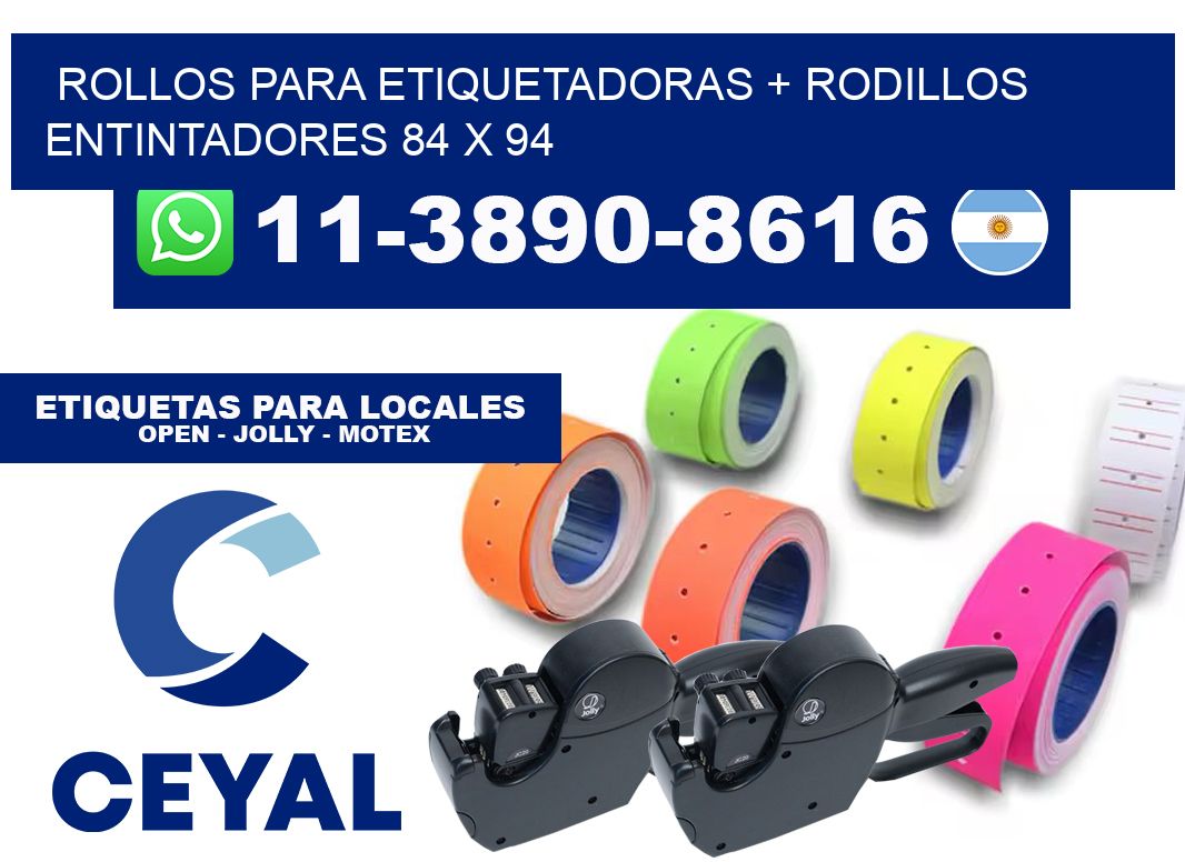 rollos para etiquetadoras + rodillos entintadores 84 x 94