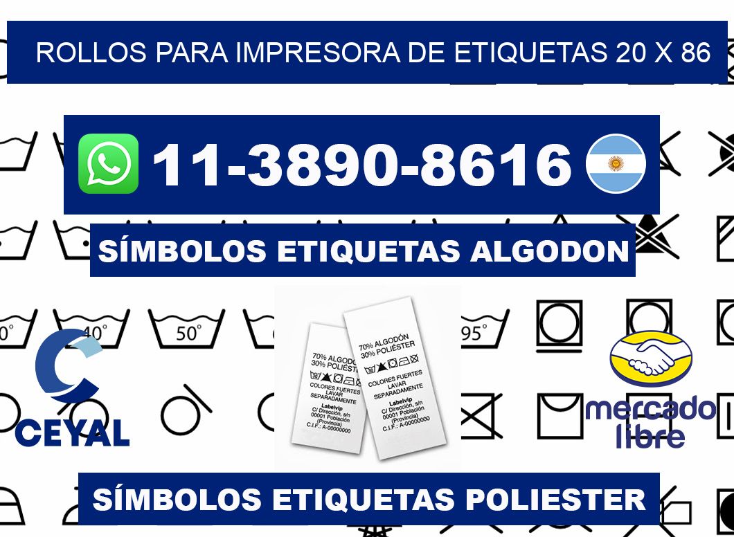 rollos para impresora de etiquetas 20 x 86