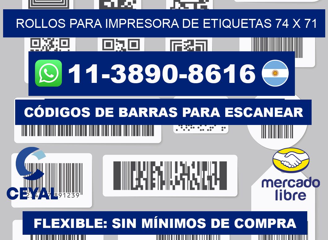 rollos para impresora de etiquetas 74 x 71