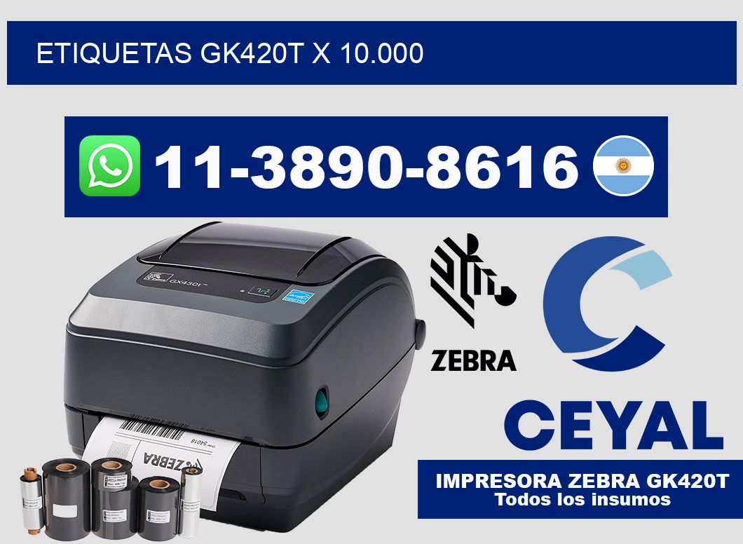 ETIQUETAS GK420T X 10.000