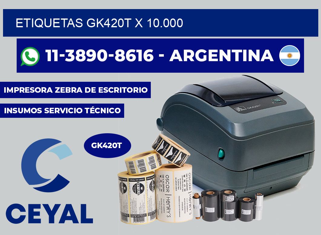 ETIQUETAS GK420T X 10.000