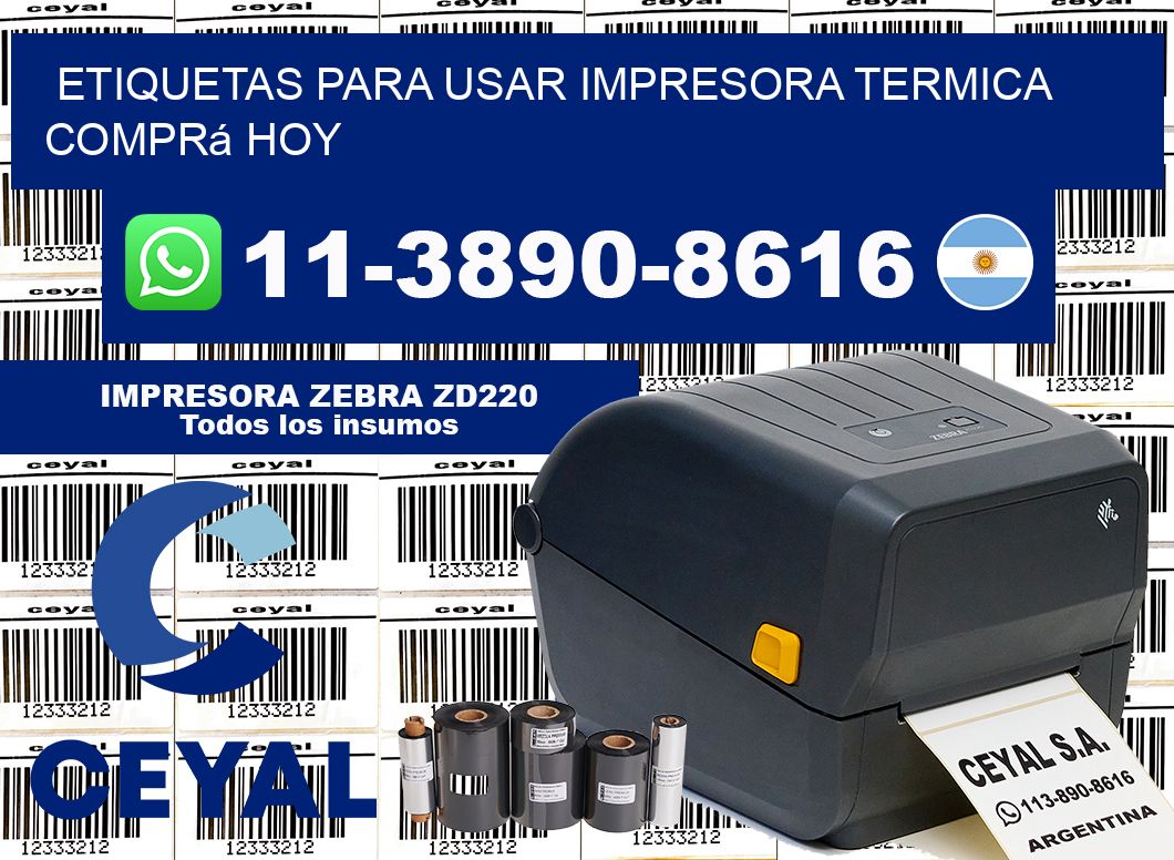 ETIQUETAS PARA USAR IMPRESORA TERMICA Comprá hoy