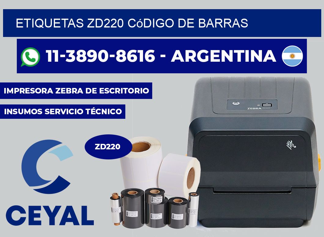 ETIQUETAS ZD220 Código de barras