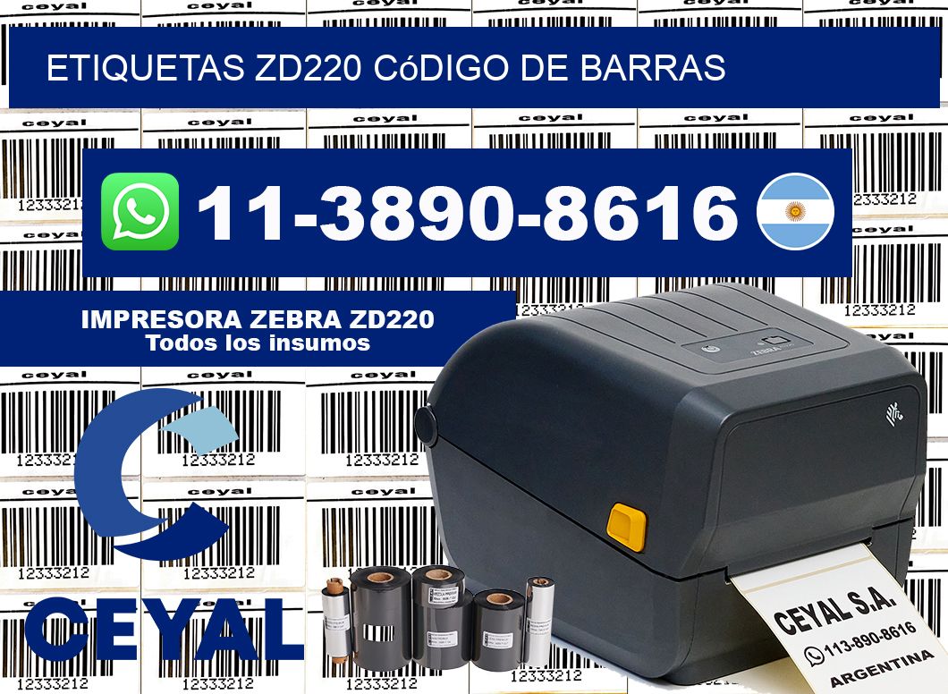 ETIQUETAS ZD220 Código de barras