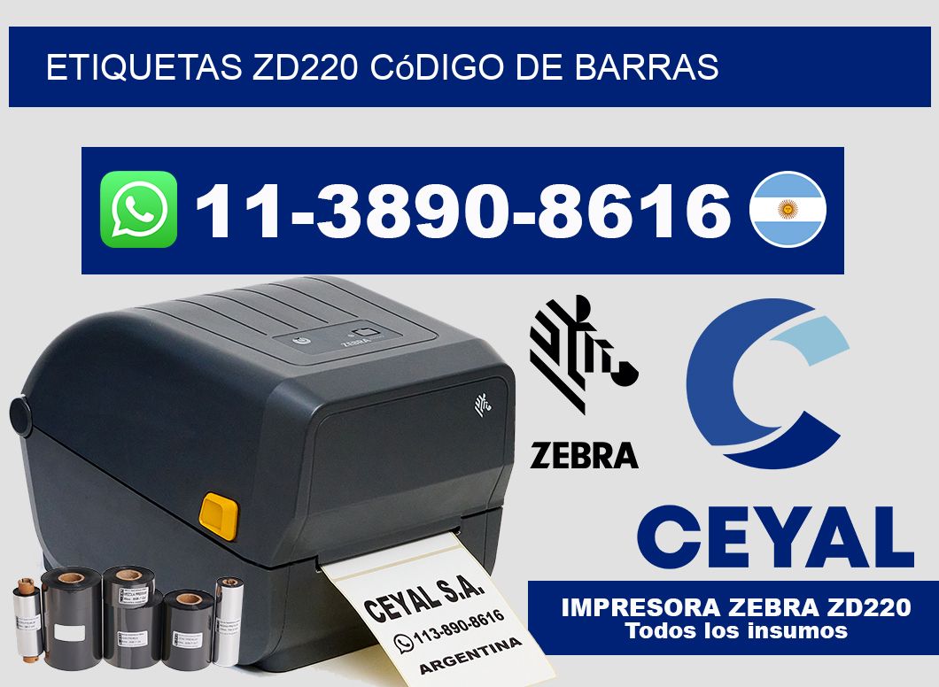 ETIQUETAS ZD220 Código de barras