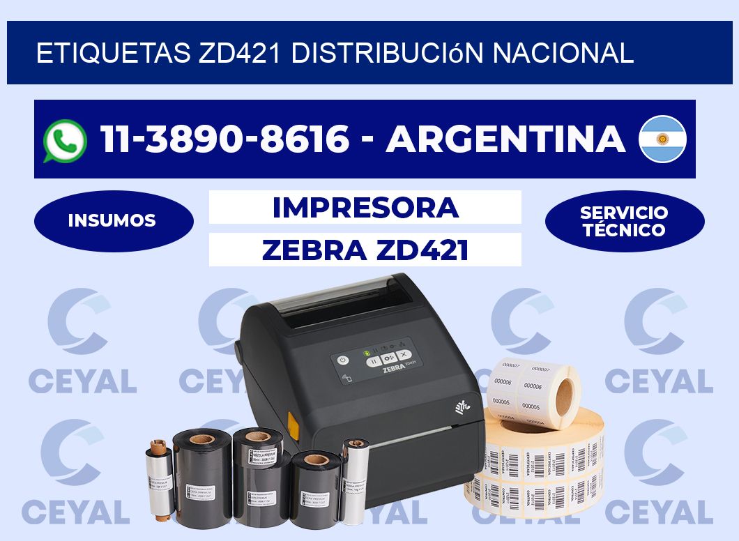 ETIQUETAS ZD421 distribución nacional