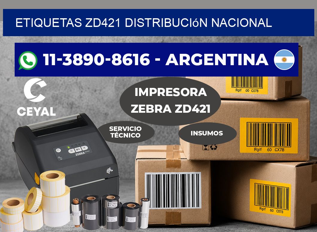 ETIQUETAS ZD421 distribución nacional