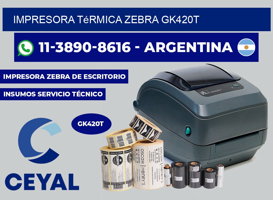 Impresora térmica Zebra gk420t