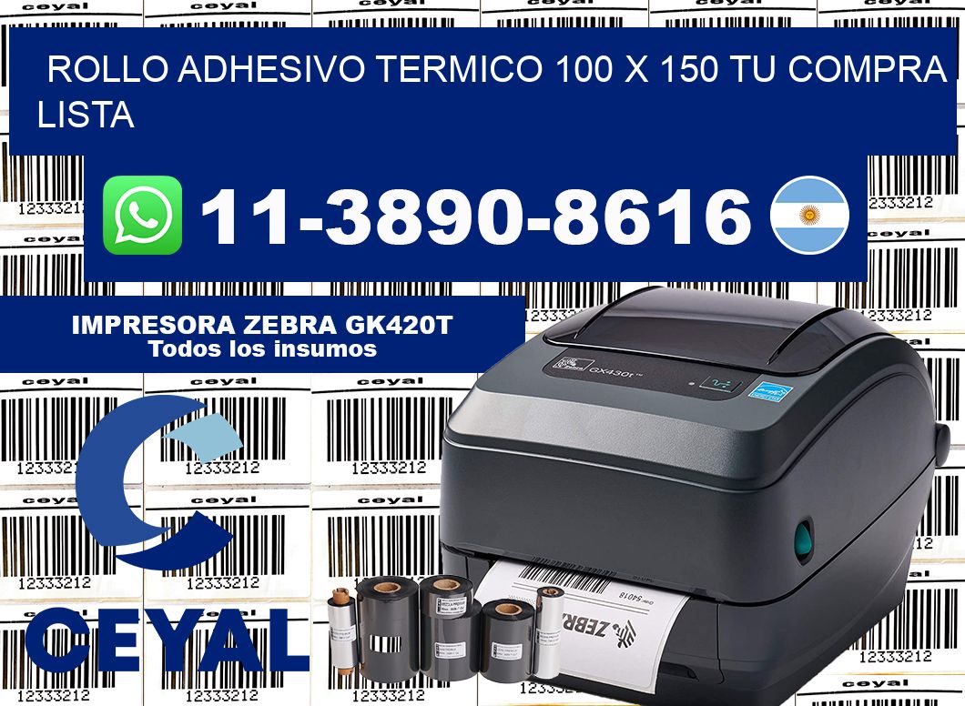 ROLLO ADHESIVO TERMICO 100 X 150 Tu compra lista