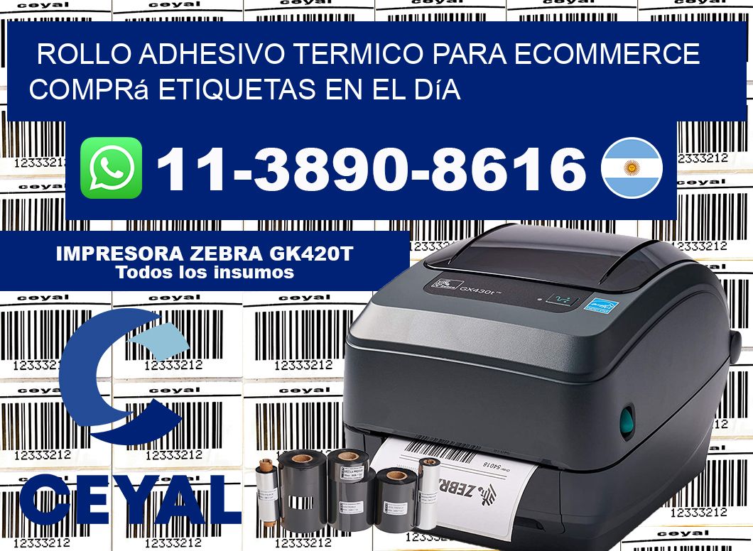 ROLLO ADHESIVO TERMICO PARA ECOMMERCE Comprá etiquetas en el día