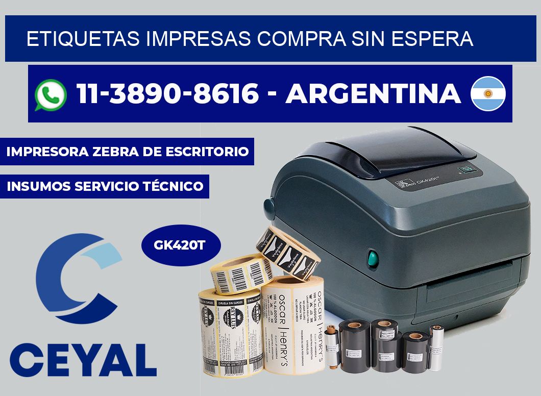etiquetas impresas Compra sin espera
