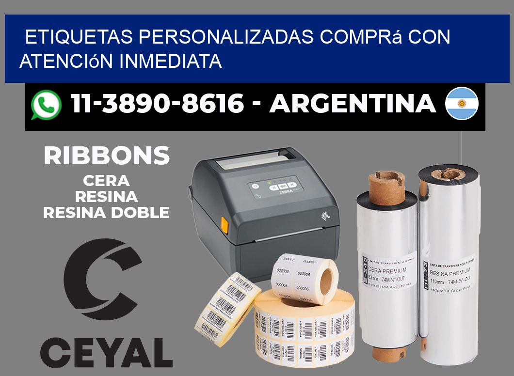 etiquetas personalizadas Comprá con atención inmediata