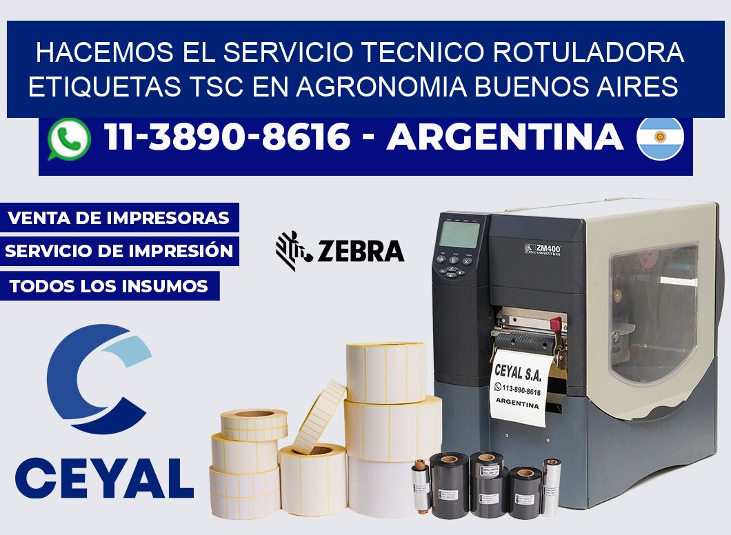 hacemos el servicio tecnico rotuladora etiquetas TSC en Agronomia Buenos Aires