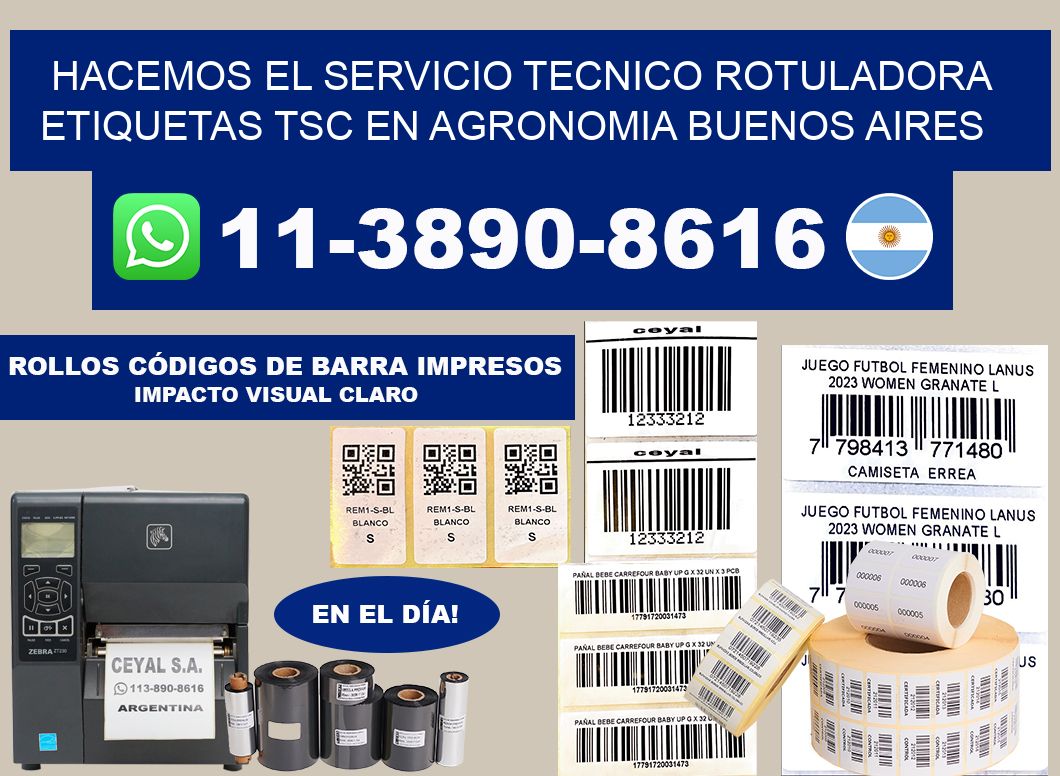 hacemos el servicio tecnico rotuladora etiquetas TSC en Agronomia Buenos Aires