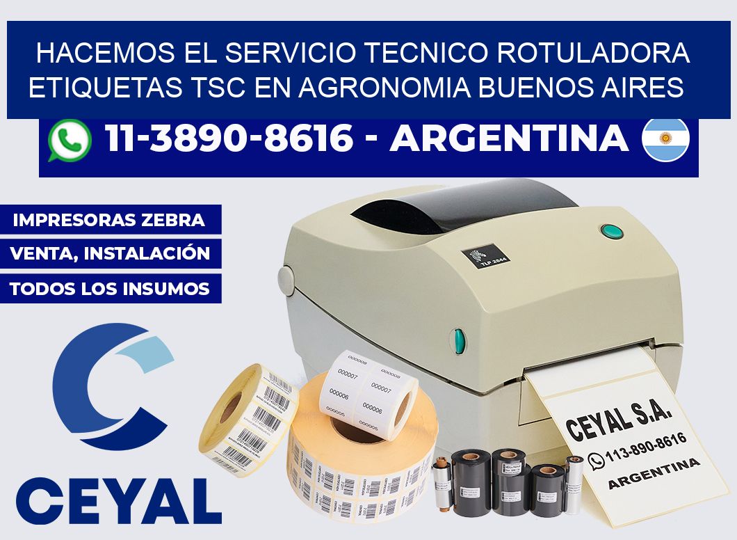 hacemos el servicio tecnico rotuladora etiquetas TSC en Agronomia Buenos Aires