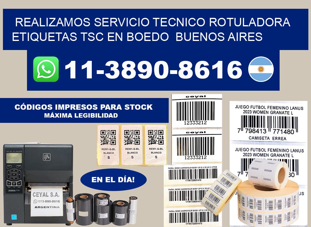 realizamos servicio tecnico rotuladora etiquetas TSC en Boedo  Buenos Aires