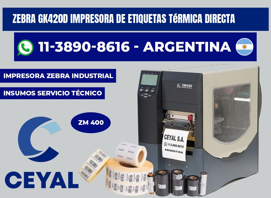 zebra GK420d impresora de etiquetas térmica directa