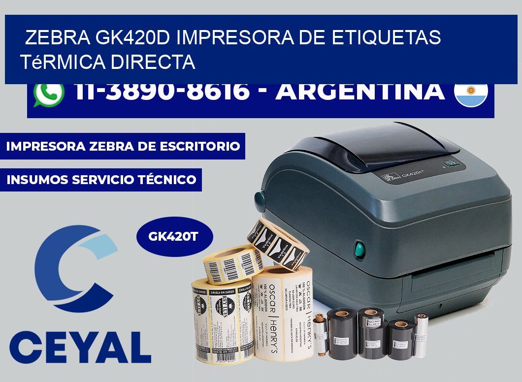 zebra GK420d impresora de etiquetas térmica directa