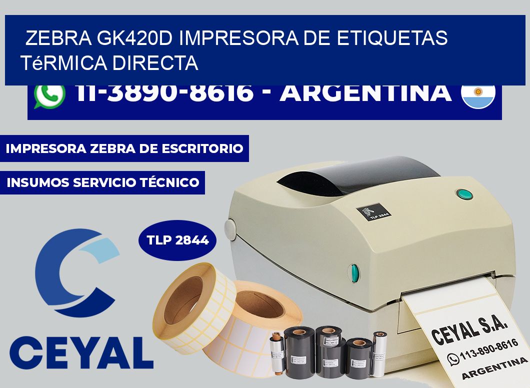 zebra GK420d impresora de etiquetas térmica directa