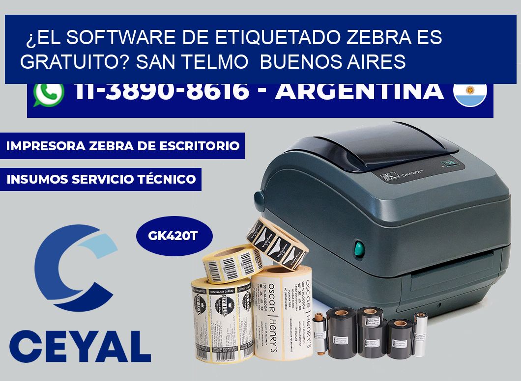 ¿El software de etiquetado Zebra es gratuito? San Telmo Buenos Aires