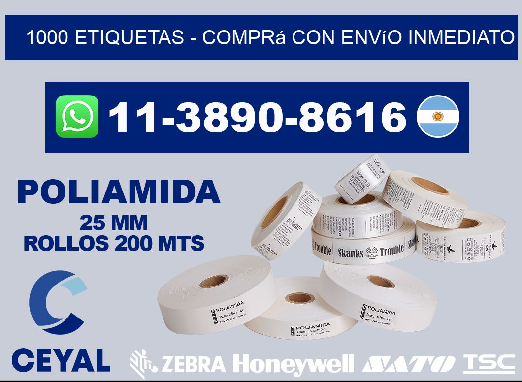 1000 ETIQUETAS - Comprá con envío inmediato