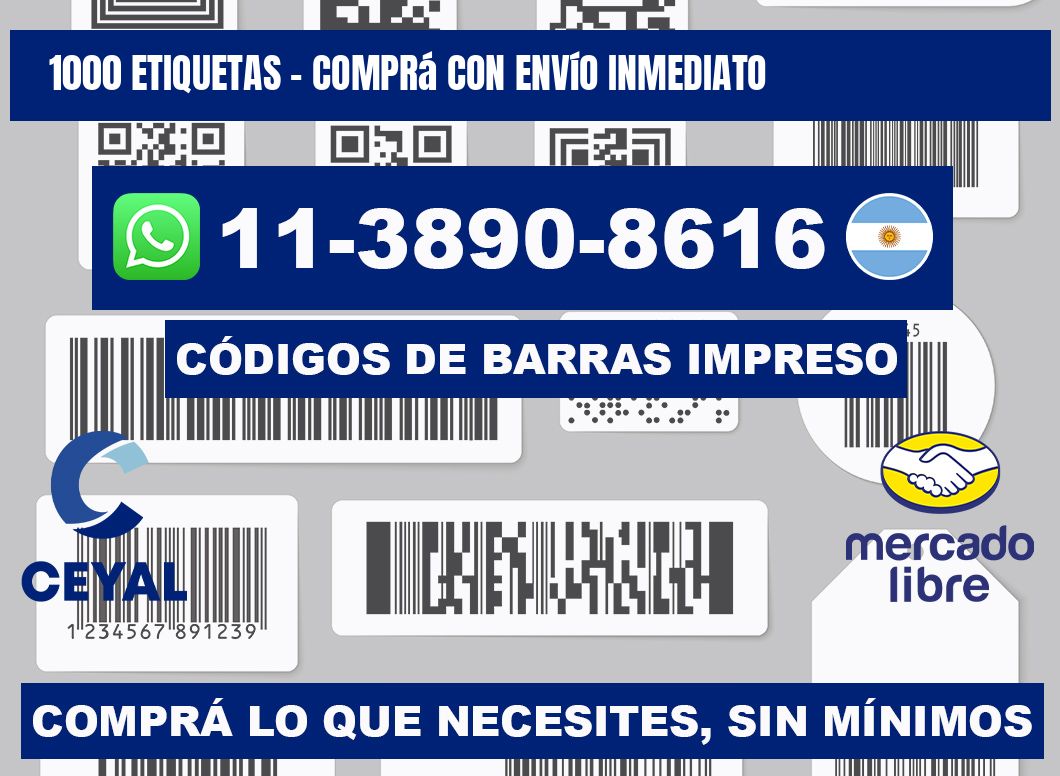 1000 ETIQUETAS - Comprá con envío inmediato