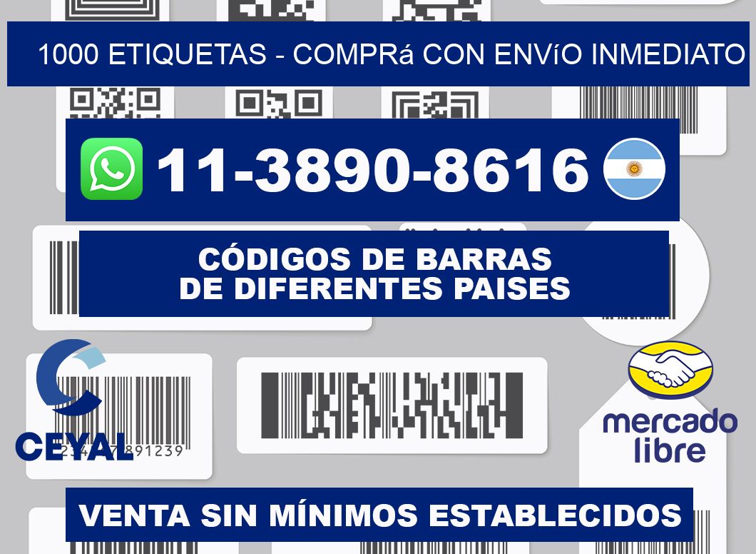 1000 ETIQUETAS - Comprá con envío inmediato