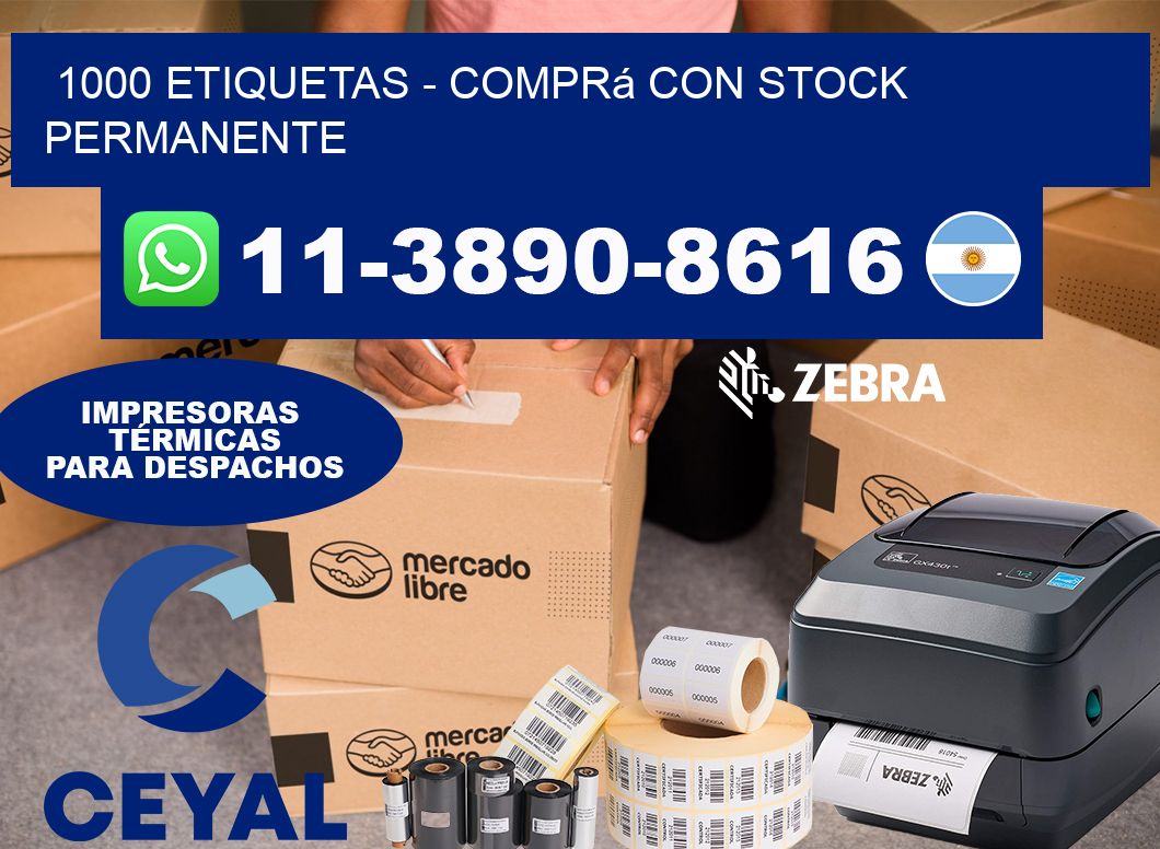 1000 ETIQUETAS – Comprá con stock permanente