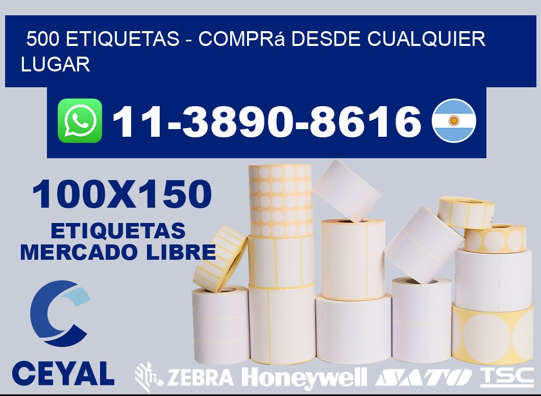 500 ETIQUETAS - Comprá desde cualquier lugar